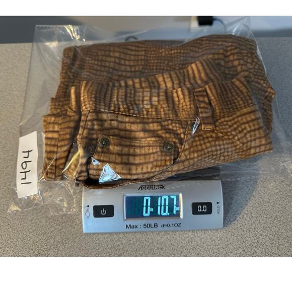 Lauren Ralph Lauren Sz 8 Snakeskin Crop Stretch Jeans Straight Leg Animal Print‎ - Picture 10 of 10